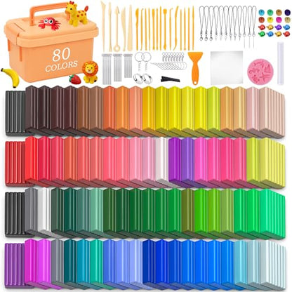 175 Pcs Polymer Clays 80 Bright Colors Oven Bake Clay Non