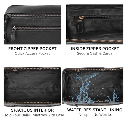 Full Grain Leather Toiletry Kit for Men & Women