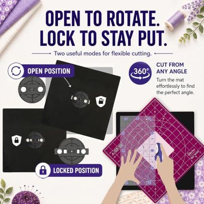 Rotating Cutting Mat 18" x 18"