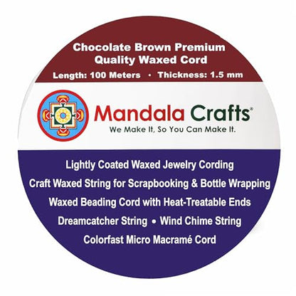 1.5mm Chocolate Brown Waxed Cord
