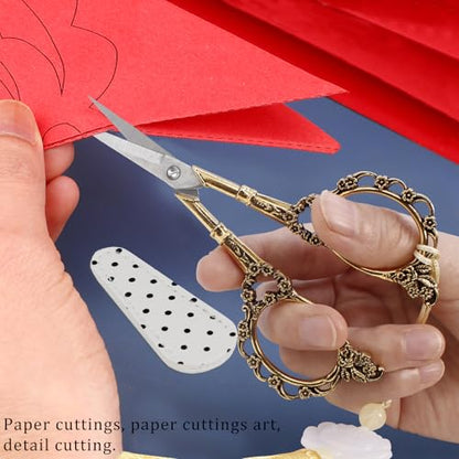 4.5Inch Embroidery Stainless Steel Scissors with Leather Cover Tassel DIY Tools Dressmaker Small Shears Precision for Crafting Thread Cutting Sewing DIY Artwork Housework