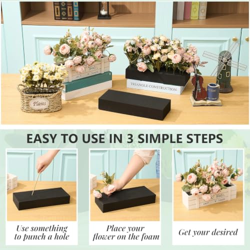 Reusable Floral Foam Blocks Water Weather Resistant Dry Floral Foam for Artificial Flower Arrangements Outdoor Hanging Florist Plant Bases for DIY Wedding