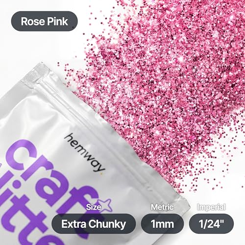 Craft Glitter Rose Pink 100g Extra Chunky Glitter (3.5 Ounce)