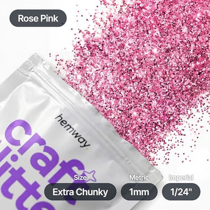 Craft Glitter Rose Pink 100g Extra Chunky Glitter (3.5 Ounce)