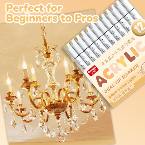 12 Skin Tone Dual Tip Acrylic Paint Markers (12 Count)