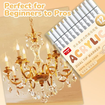 12 Skin Tone Dual Tip Acrylic Paint Markers (12 Count)