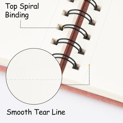 8.3x5.8 Sketch Book, Top Spiral Bound Sketch Pad, 60sheets 92lb/150gsm Nature White Paper, Acid-Free Mixed Media Paper for Painting, Dawing & Art Supplies. N-Pink - Crafty Corner