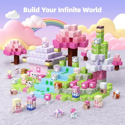 Magnetic Building Blocks Princess Castle for Girls Age 3+ Year Old (48 Count)