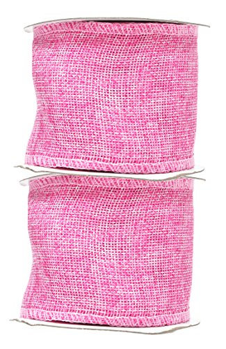 3 Inch Wide Pink Burlap Ribbon for Crafts