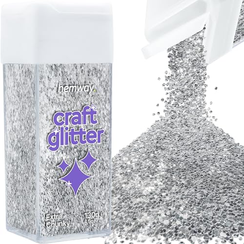 Craft Glitter Shaker Silver 130g Extra Chunky (4.5 Ounce)