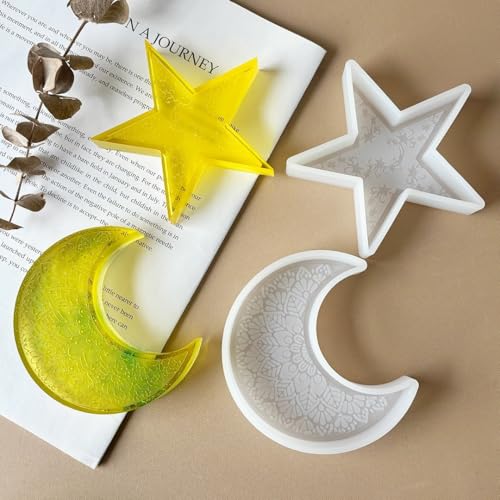 2pcs Star Moon Candle Molds