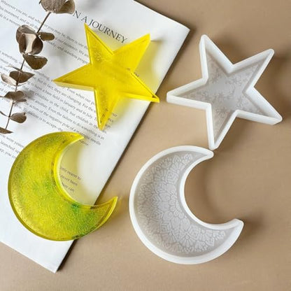 2pcs Star Moon Candle Molds