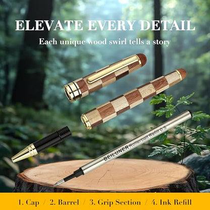 Luxury Wood Ballpoint Pen Writing Set