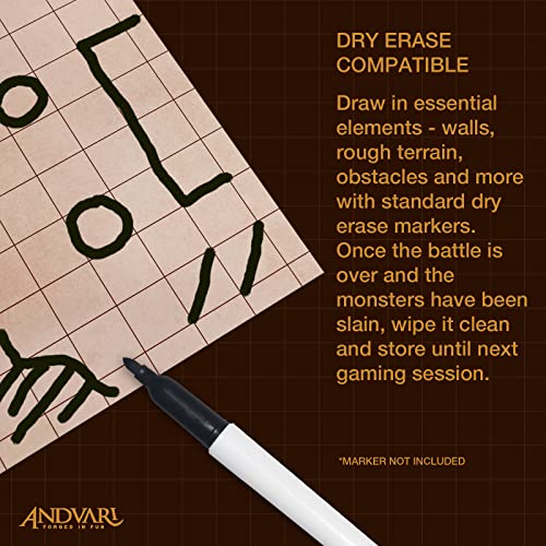 Battle Mat with Grid for Dungeons Role Playing Tabletop Dragons Game