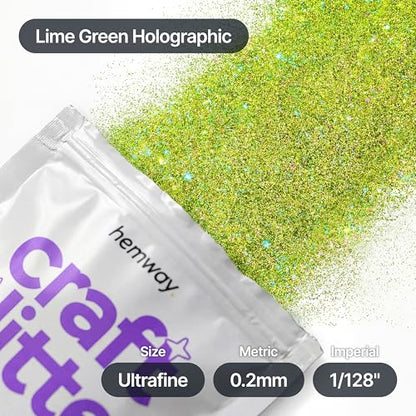 Craft Glitter Lime Green Holographic 100g Ultrafine Glitter (3.5 Ounce)