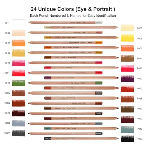 Pro Pastel Chalk Colored Pencils (24 Count)