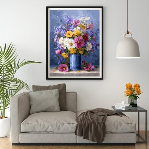 14 ct Counted Cross Stitch Kits for Adults Flowers Cross Stitch Patterns Stamped Printed Cross Stitch Kits