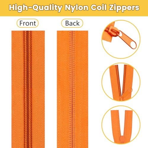 22.2 Yards Zippers 10 Pieces Assorted Colors #5 Nylon Coil Zipper