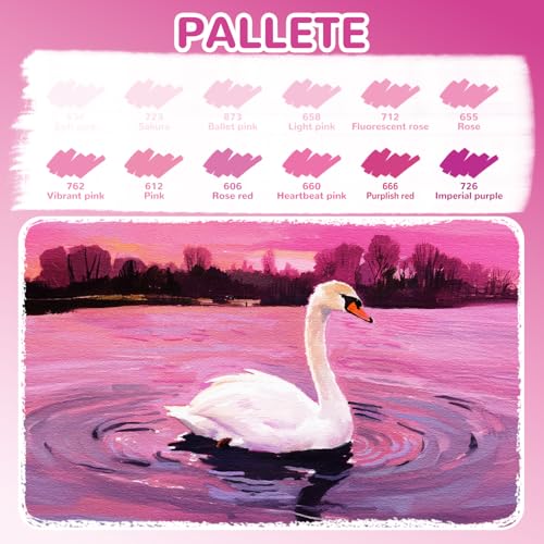 12 Pink Dual Tip Acrylic Paint Markers (12 Count)