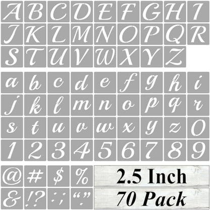 2.5 Inch Alphabet Letter Stencils for Painting (70 Count)