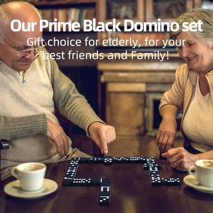 Jumbo Black Double Six Dominoes for Adults