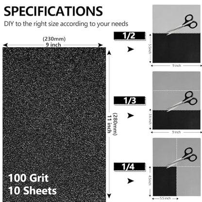 Sandpaper 100 Grit (10 Count)