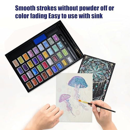 Shimmer Watercolor Paint Set (12 Count)