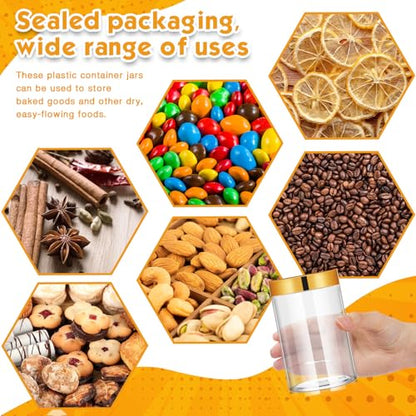 12 Pack 6 oz Plastic Container Jars with Lids Round Clear Travel Cosmetic Container Slime Jars for Toiletries (12 Count)