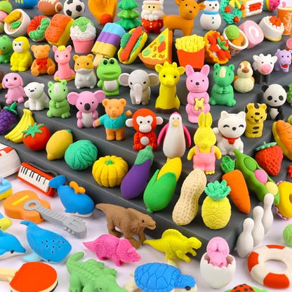 110Pcs Animal Erasers Bulk (110 Count)