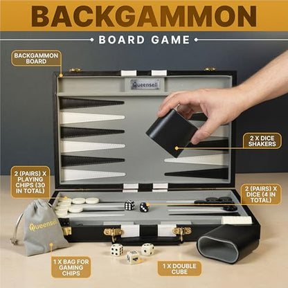 Large Black Backgammon Sets for Adults