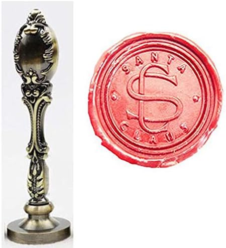 Vintage Custom Santa Claus Monogram Sealing Wax Seal Stamp Bronze Metal Handle Kit Custom Wedding Invitation Embellishment Christmas Gift Wrap Package Custom Logo Words Wax Seal Stamp Set