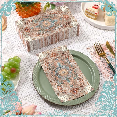 100 Pcs Boho Napkins Paper Guest Towels (100 Count)