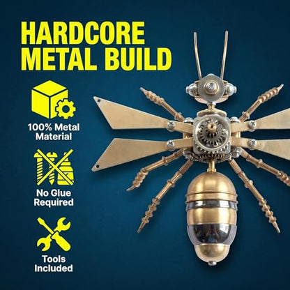 3D Metal Puzzle Mechanical Model Kit Steampunk Bee Insect 150+ Parts 2