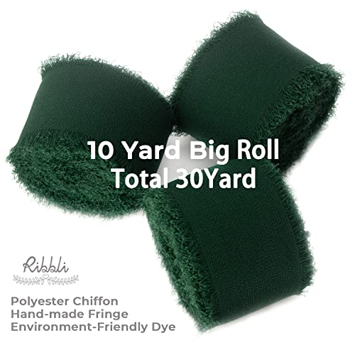 Forest Green Chiffon Silk Ribbon (90 Foot)