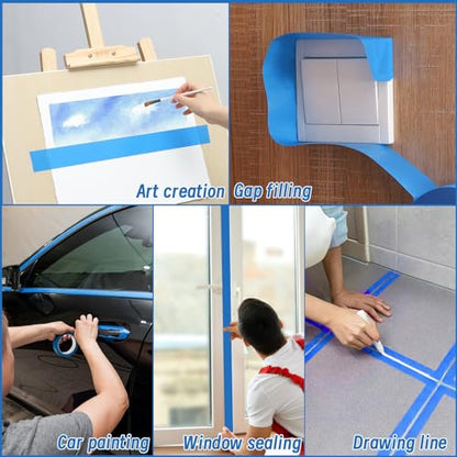 5 Rolls Painters Tape 2 Inch Wide Blue Painters Tape for Wall Painting (5 Count)