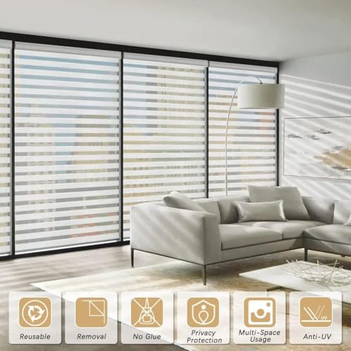 Window Privacy Film Frosted Stripe Window Film