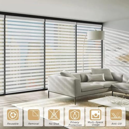 Window Privacy Film Frosted Stripe Window Film