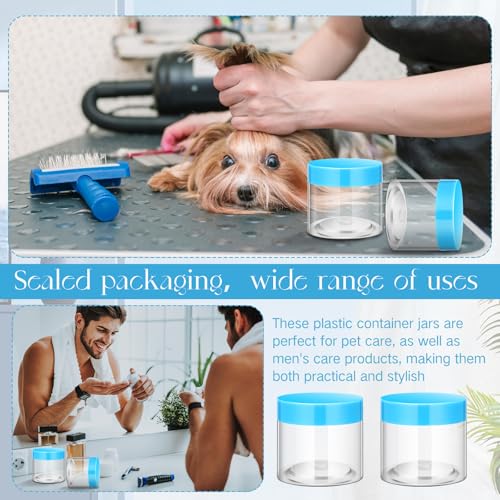 12 Pack 8 oz Plastic Container Jars with Lids Round Clear Travel Cosmetic Container Slime Jars for Toiletries (12 Count)