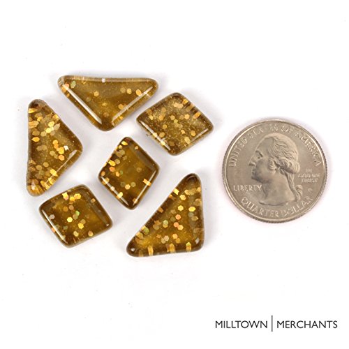 Light Brown Glitter Mosaic Tile Pieces