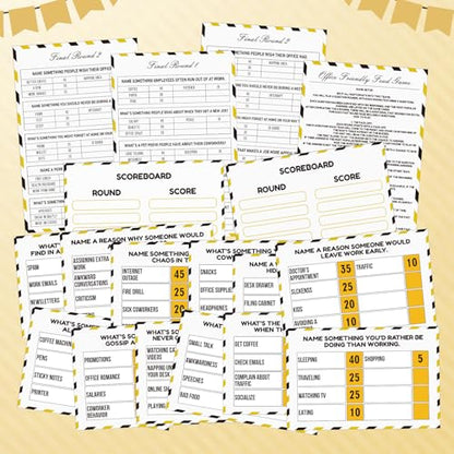 Office Party Friendly Feud Game with 2 Answer Buzzers for Work (32 Count)