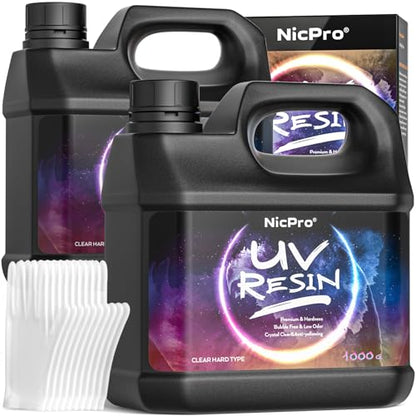 UV Resin Kit 2000g Bulk No Odor Upgrade Clear UV Epoxy Resin (67.628 Fl Oz)