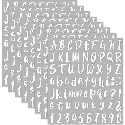 576 Pcs 8 Sheets Letters Stickers Vinyl Alphabet Number Decals Back to School Supplies for Water Bottles Cups Mailbox Scrapbooking Bulletin Board Classroom Decor (8 Count)