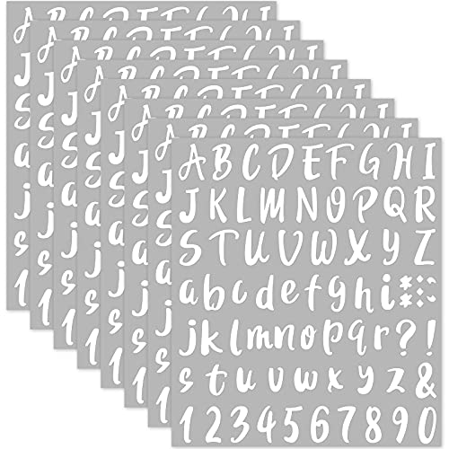 576 Pcs 8 Sheets Letters Stickers Vinyl Alphabet Number Decals Back to School Supplies for Water Bottles Cups Mailbox Scrapbooking Bulletin Board Classroom Decor (576 Count)