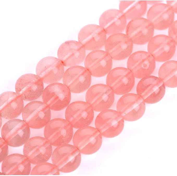 180pcs Synthetic Red Cherry Quartz Healing Gemstone 4mm (0.16 inch) Small Round Beads Gem Stone Spacer for Craft Jewelry Making GF26-4