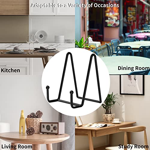 5 Pack 4 inch Display Stands Black Iron Easel for Plate Stand Plate Holder for Picture (5 Count)