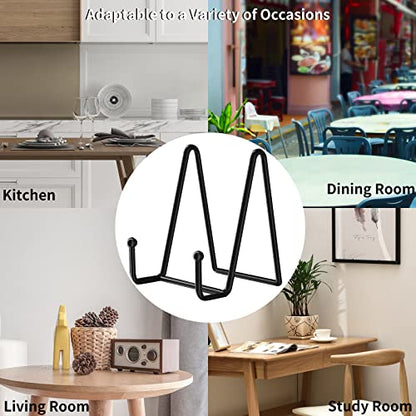 5 Pack 4 inch Display Stands Black Iron Easel for Plate Stand Plate Holder for Picture (5 Count)