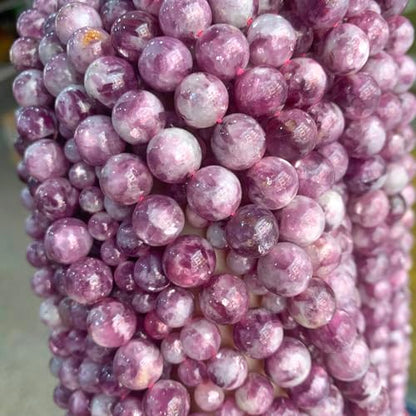 60PCS 6MM Natural Stone Purple Emerald Beads Round Loose Beads for Jewelry Making DIY Bracelet Necklace Accessories 15"