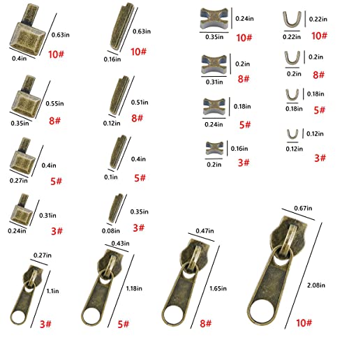 48 Piece Metal Zipper Repair Accessories Set (48 Count)