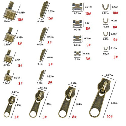 48 Piece Metal Zipper Repair Accessories Set (48 Count)