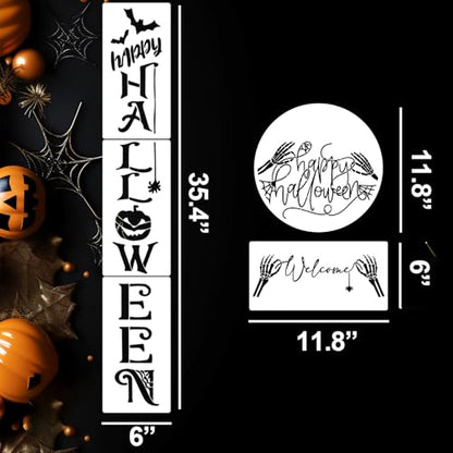 Halloween Stencils for Painting Large Skeleton Porch Leaner Stencils (14 Count)
